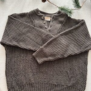Men's Charcoal V-Neck Sweater